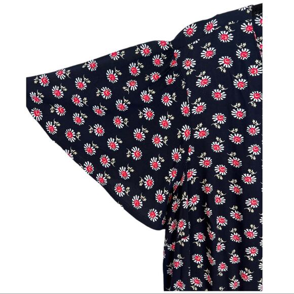 NWT Lane Bryant asymmetrical button front midi / maxi dress navy/coral/white 14 - Picture 5 of 16